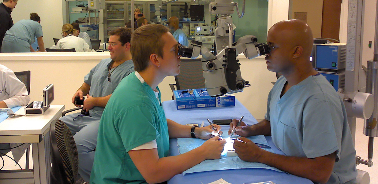 Surgery Residents Practicing Microsurgery in the VCU Center for Human Simulation and Patient Safety